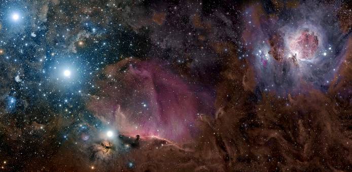 Orion, co se skrývá za třemi hvězdami uprostřed souhvězdí