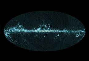 obrázek: První mapa rozložení oxidu uhelnatého v Mléčné dráze a zvláštní opar v jejím centru